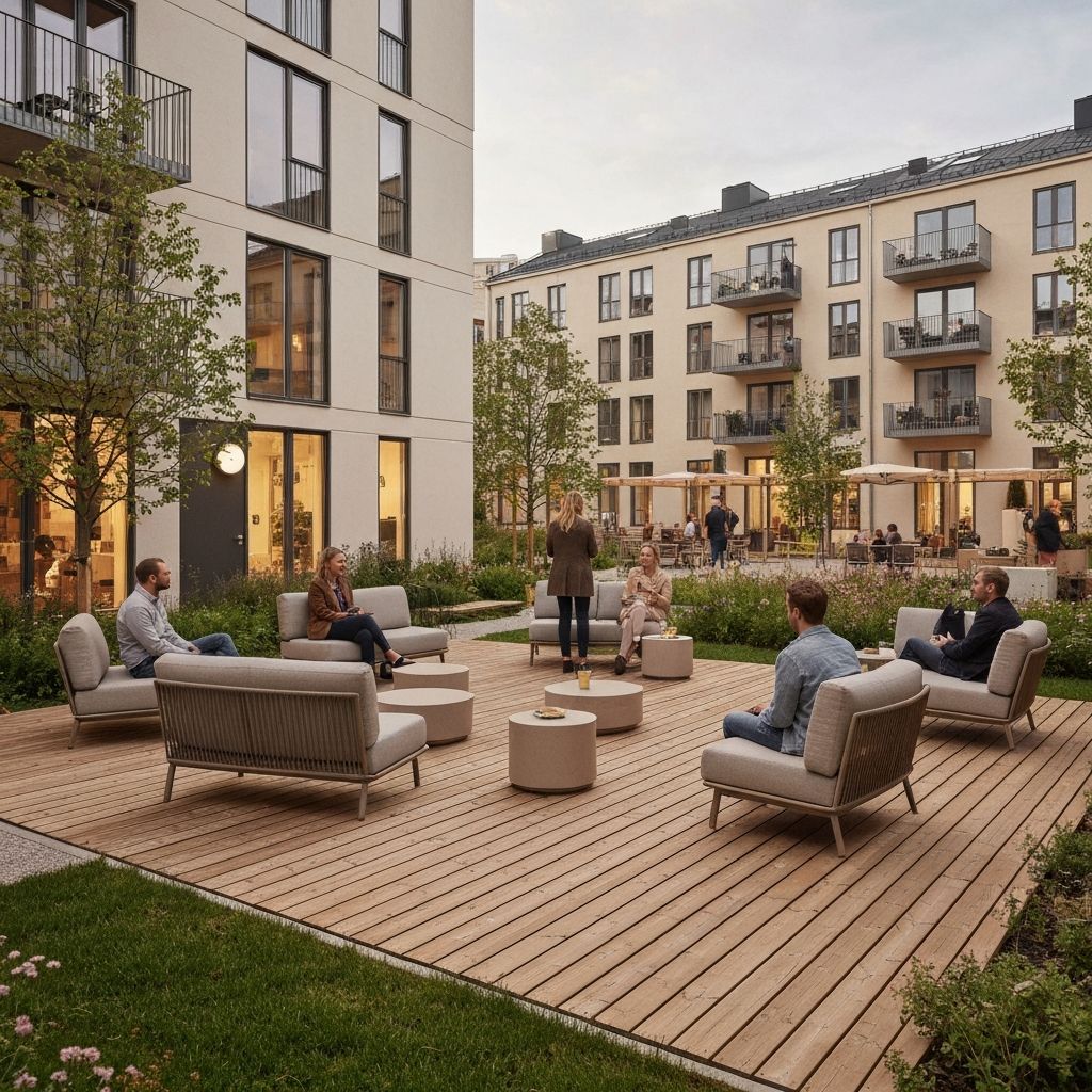 Contemporary community space with outdoor seating
